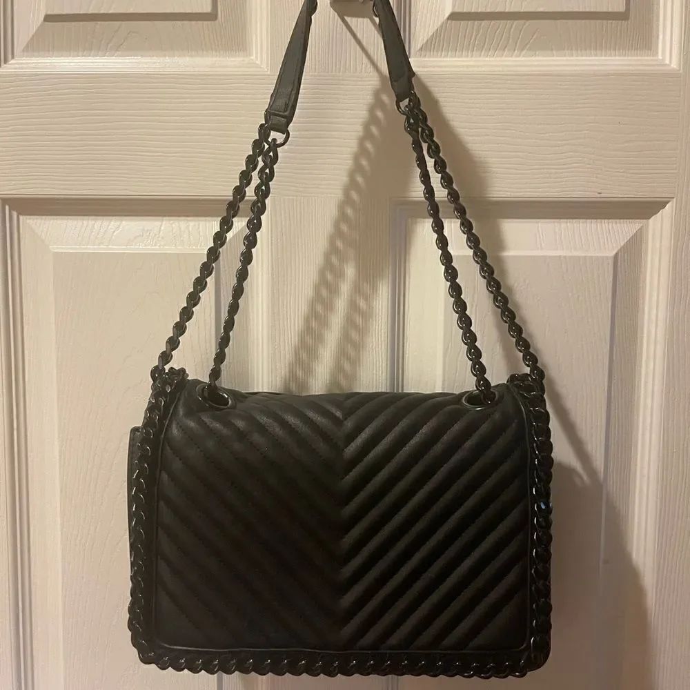 Aldo Black Synthetic shoulder/crossbody bag with adjustable chain strap & accent